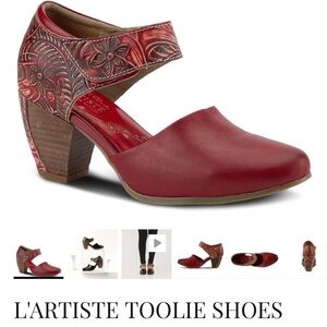 L'ATISTE Red Heels with Artistic Cutouts